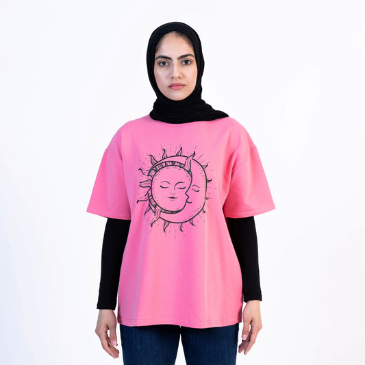 Hiya Sun-Moon Fusion oversized T-shirt